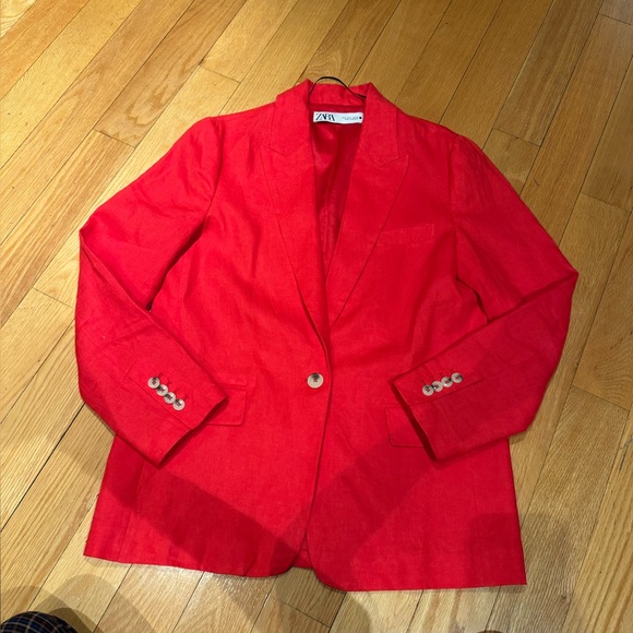 Zara Red Linen Suit - Picture 9 of 9